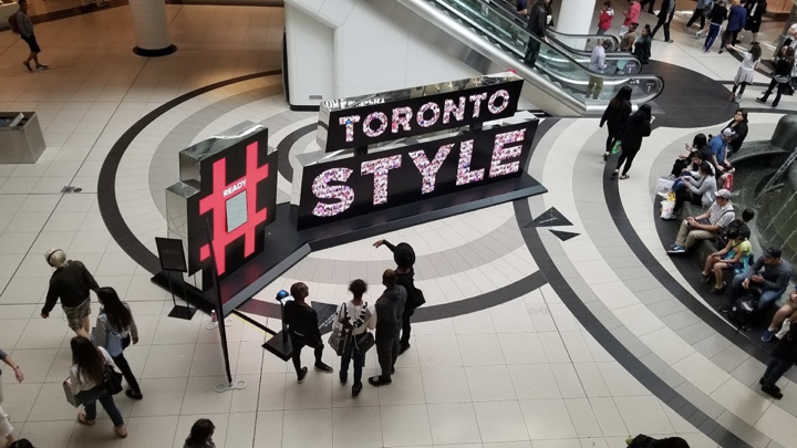 Toronto Style dimensional digital installation in a shopping centre